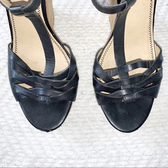 BP T-Sandal Basket Weave Stacked Heel Black 9.5 - Picture 6 of 16